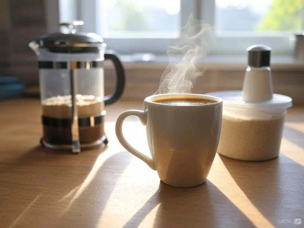 Frothy homemade coffee drink