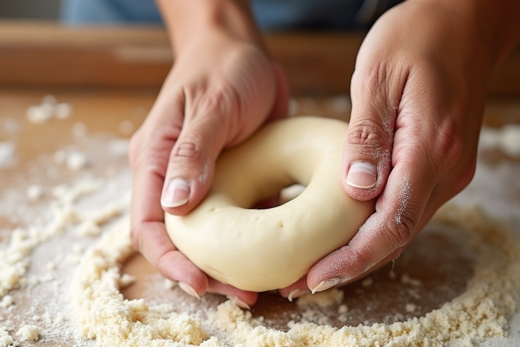 Kneading gluten-free bagel dough