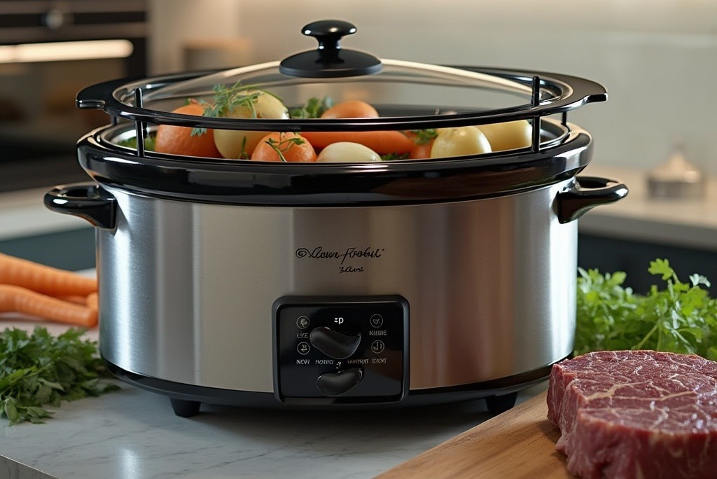 Slow cooker with fresh ingredients