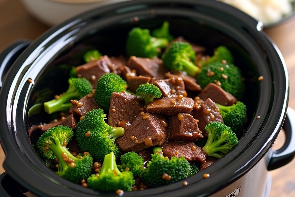 Crockpot beef and broccoli meal