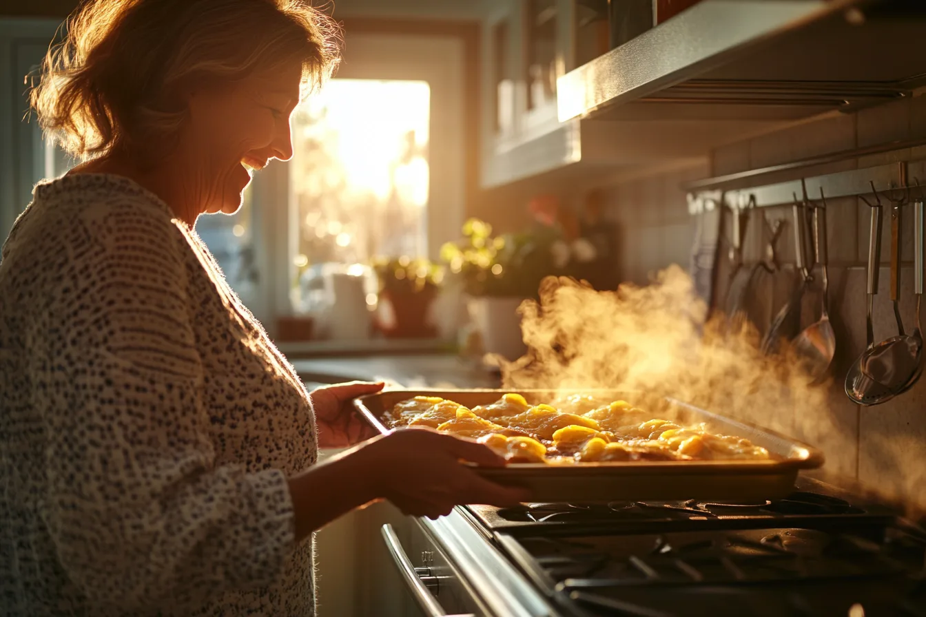 Woman baking fresh lemon brownies