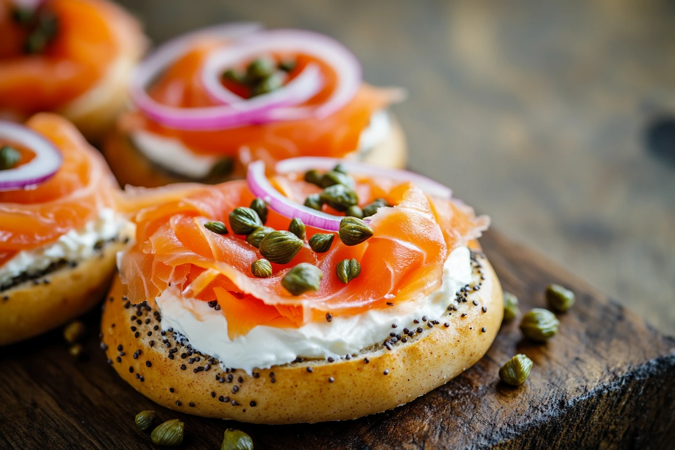 A delicious gluten-free bagel breakfast with all the fixings