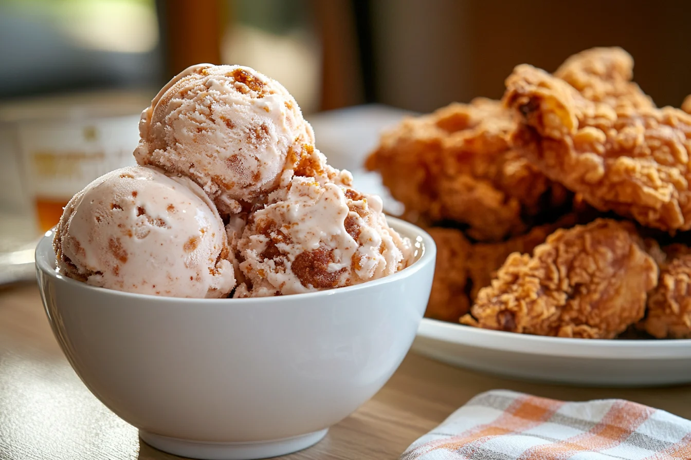 Fried Chicken Ice Cream and Fried Chicken Comparison