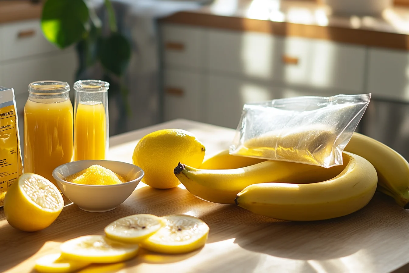 What makes bananas not turn brown in pudding ingredients