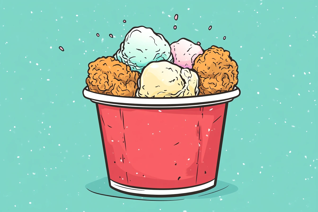  KFC ice cream bucket illustration