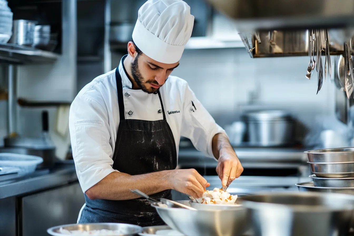 A chef making chicken ice cream