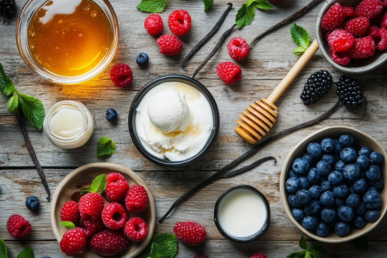 Ingredients for homemade ice cream