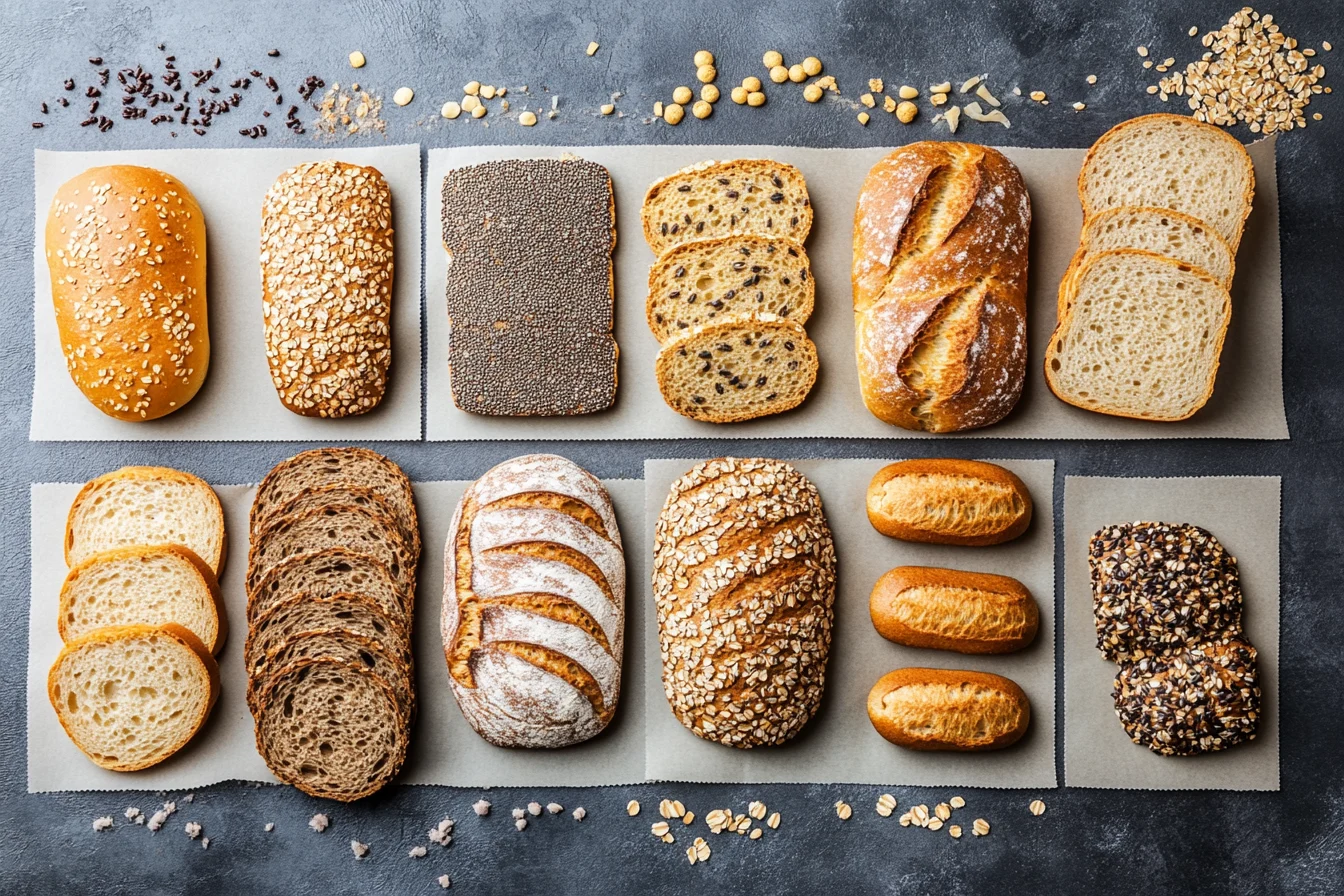 Nutritional chart comparing healthy bread varieties