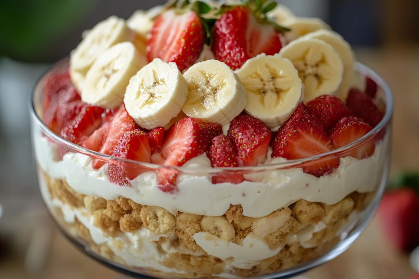 Strawberry Banana Pudding Trifle Delight