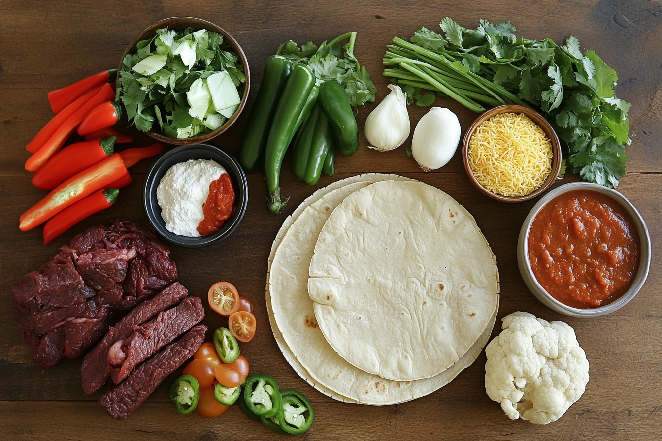 Healthy ingredients for weight-loss friendly birria tacos
