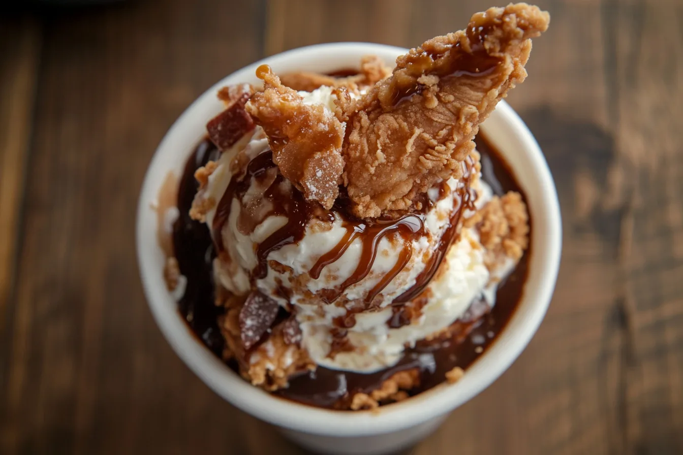 Fried Chicken Ice Cream Sundae